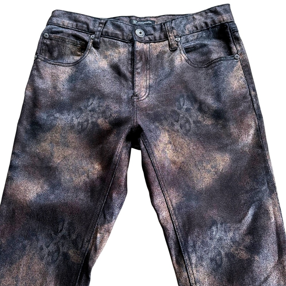 INC International Concepts Stockholm Skinny Fit Metallic Print Jean Size 30W 30L